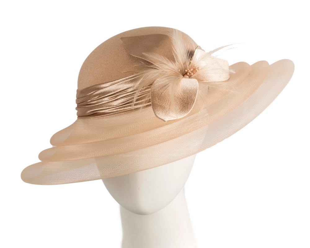 Fascinators Online - Cashew custom made mother of the bride hat