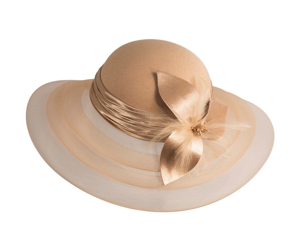 Fascinators Online - Cashew custom made mother of the bride hat