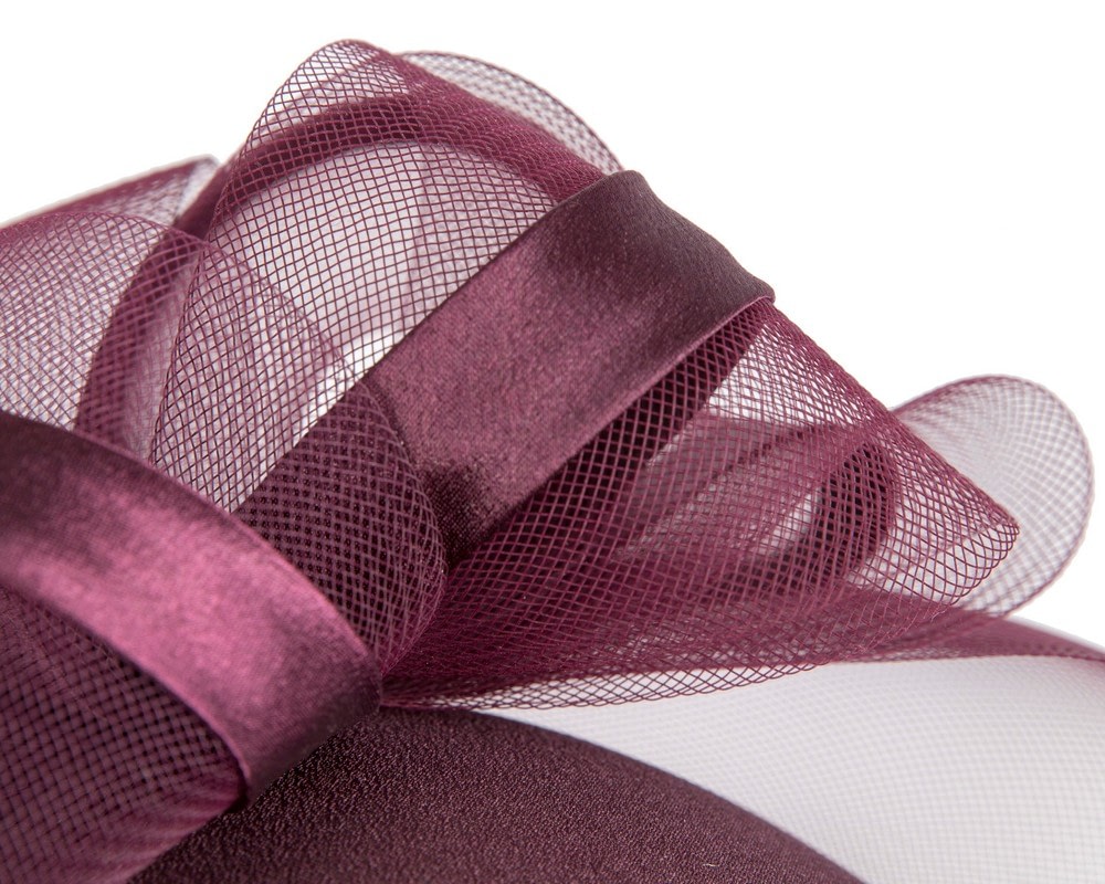 Port-colored custom made cocktail hat by Cupids Millinery - Fascinators Online Port-colored custom made cocktail hat by Cupids Millinery - Image 5