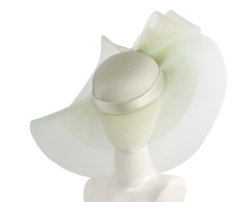 Fascinators Online - Custom made mint green wide brim hat by Fillies Collection