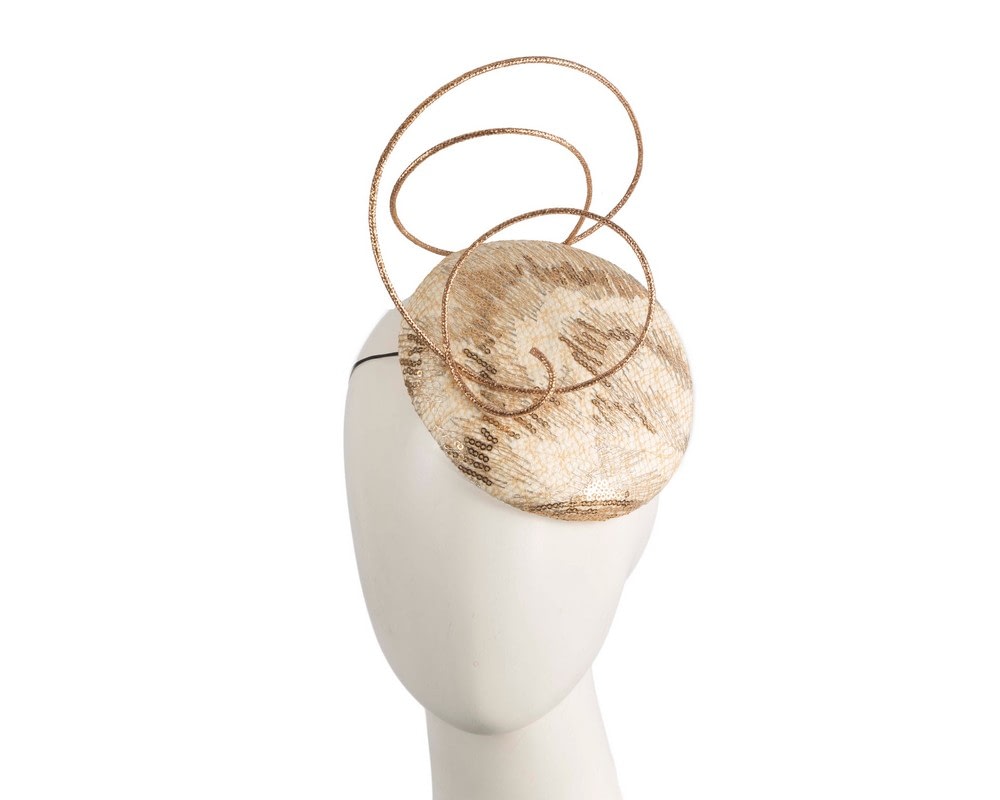 Fascinators Online - Cream & Gold fascinator by Fillies Collection