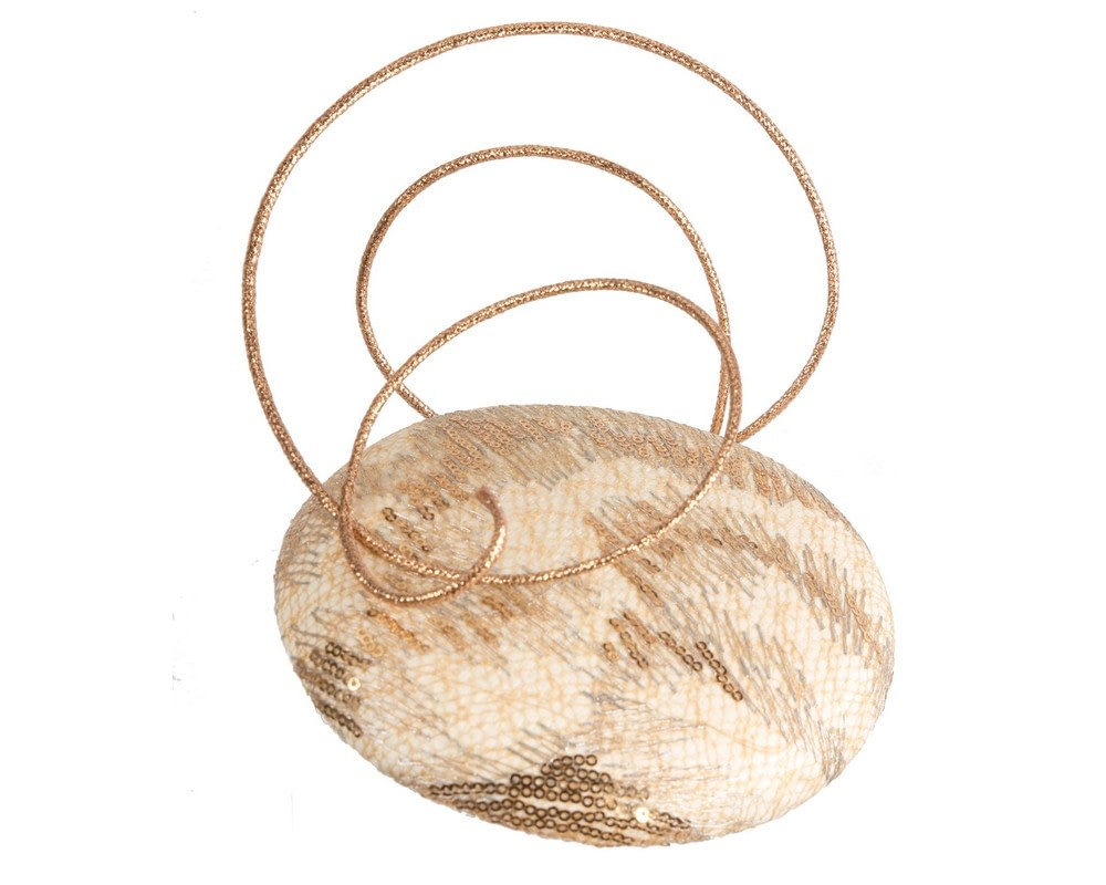 Fascinators Online - Cream & Gold fascinator by Fillies Collection