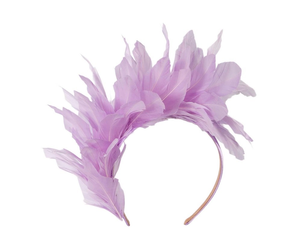 Fascinators Online - Lilac feather bunch fascinator by Max Alexander