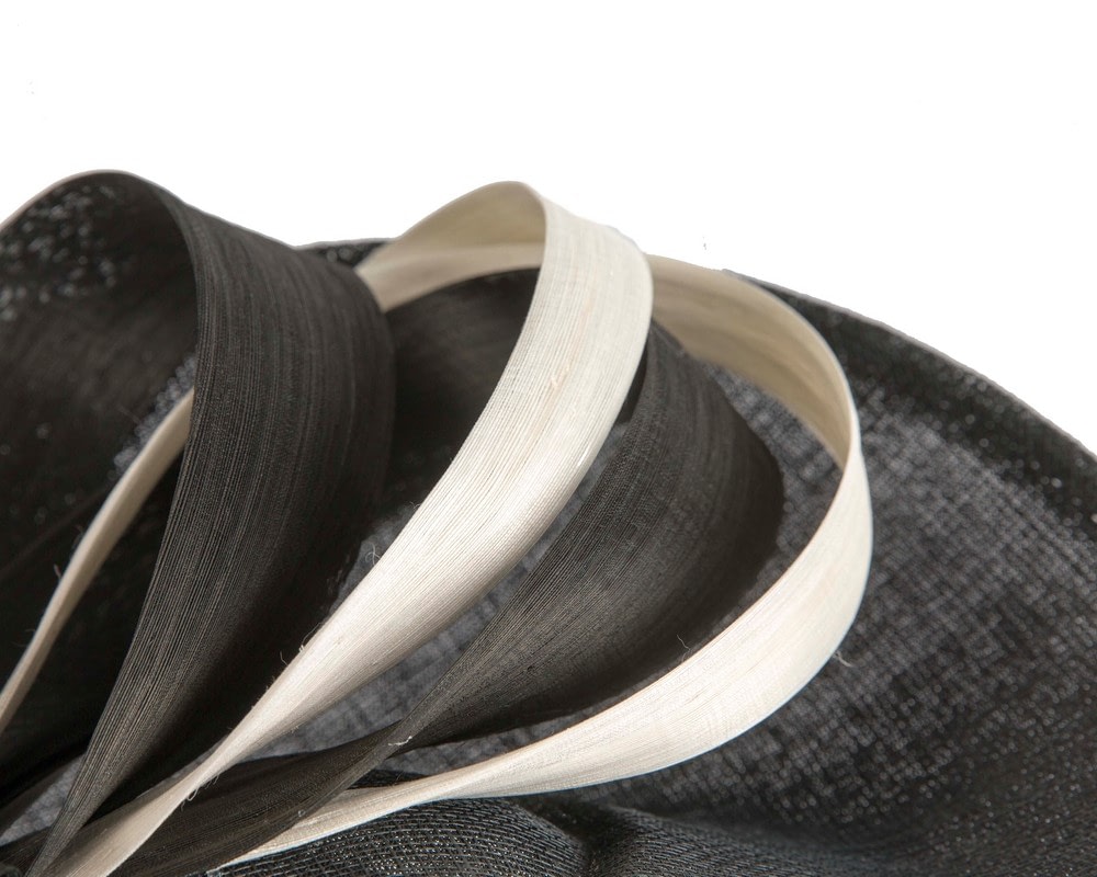 Bespoke black & cream sinamay fascinator by Max Alexander - Image 5