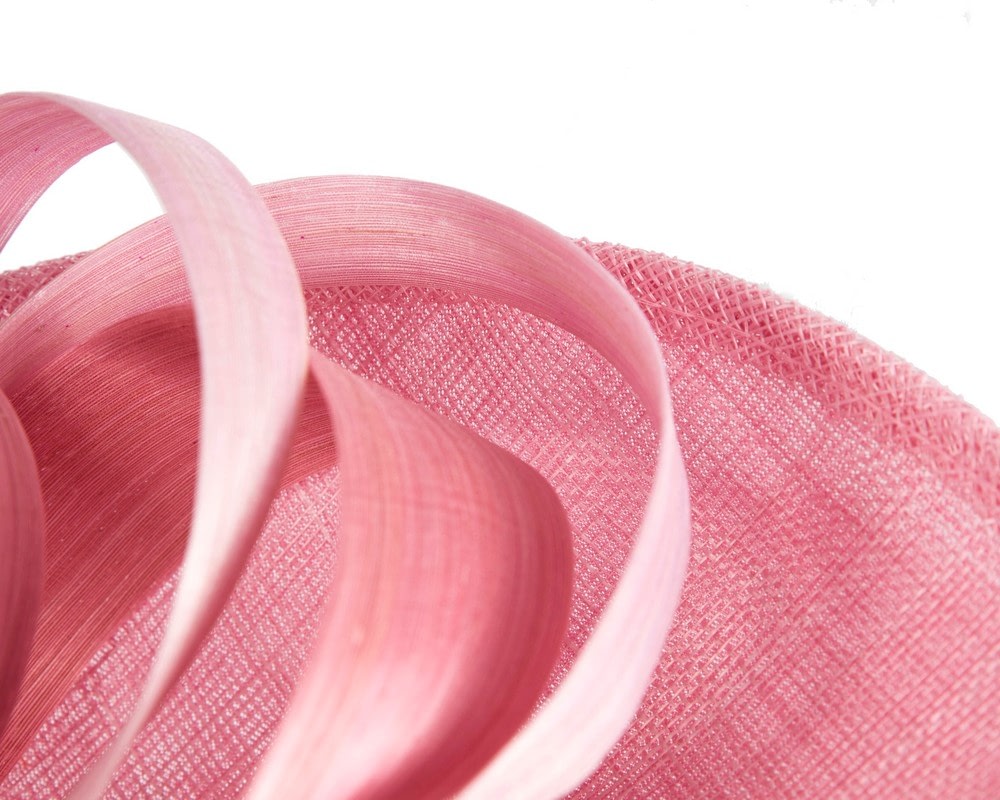 Bespoke dusty pink sinamay fascinator by Max Alexander - Image 5