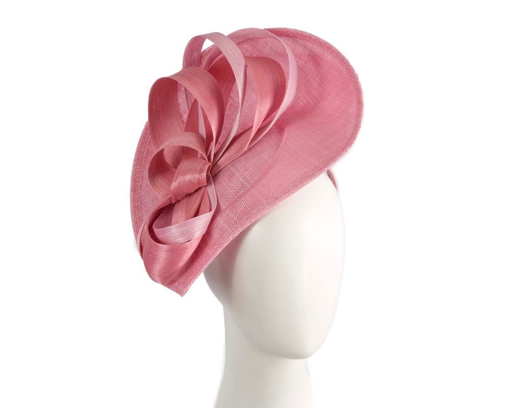 Fascinators Online - Bespoke dusty pink sinamay fascinator by Max Alexander