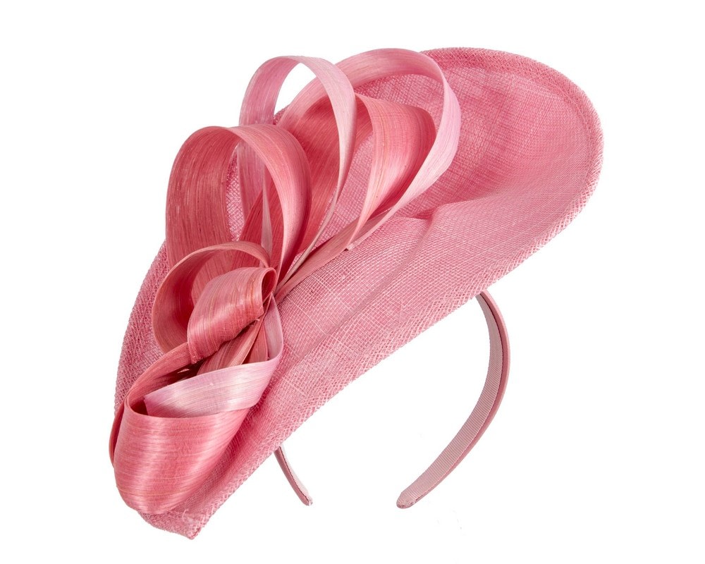 Fascinators Online - Bespoke dusty pink sinamay fascinator by Max Alexander