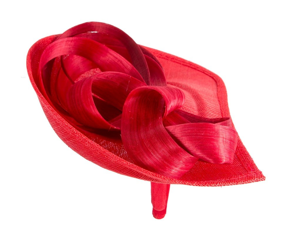 Bespoke red sinamay fascinator by Max Alexander - Image 4
