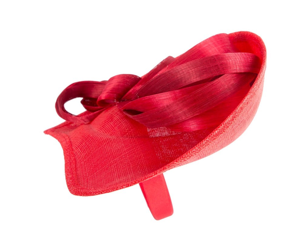 Bespoke red sinamay fascinator by Max Alexander - Image 3
