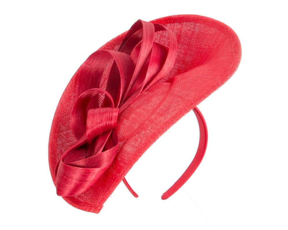 Fascinators Online - Bespoke red sinamay fascinator by Max Alexander