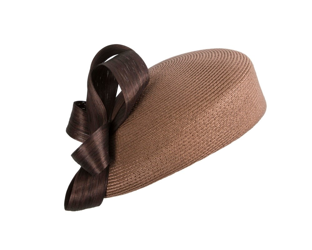 Fascinators Online - Bronze beret hat with loops by Max Alexander