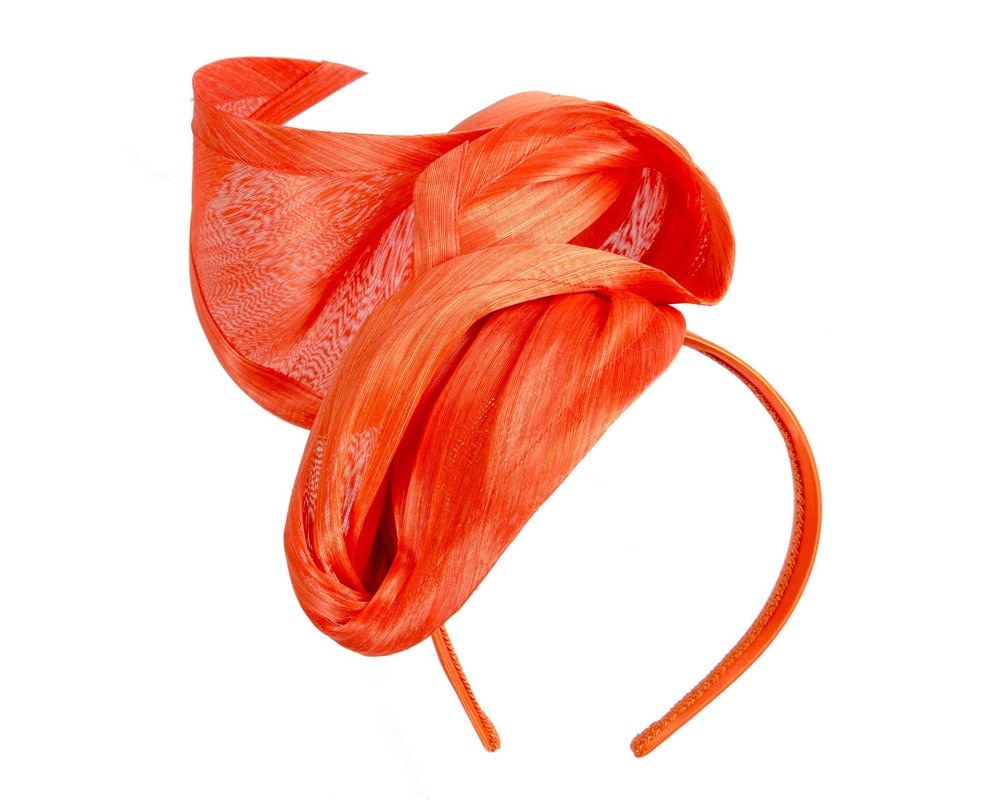 Fascinators Online - Bespoke orange racing fascinator by Fillies Collection
