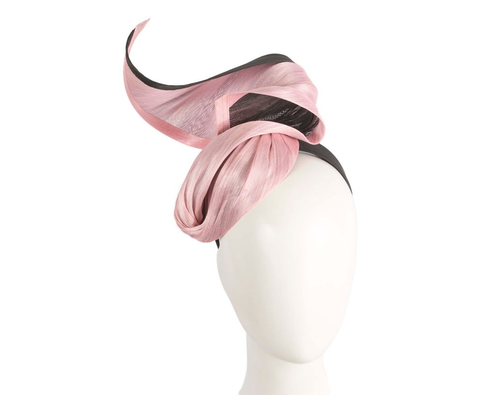 Fascinators Online - Bespoke pink & black racing fascinator by Fillies Collection