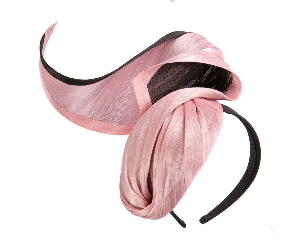 Fascinators Online - Bespoke pink & black racing fascinator by Fillies Collection
