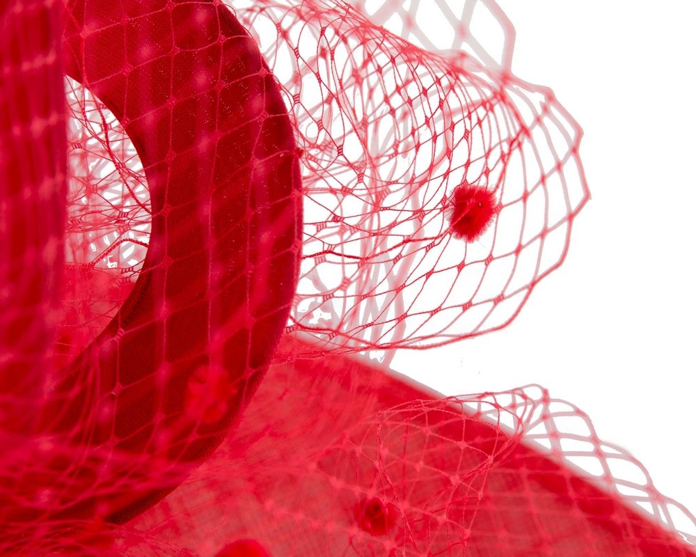 Large Fillies Collection Red Fascinator Hat - Image 5