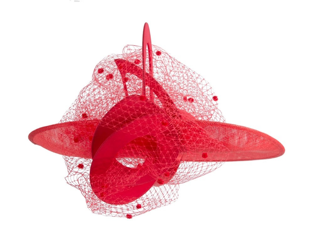 Large Fillies Collection Red Fascinator Hat - Image 4