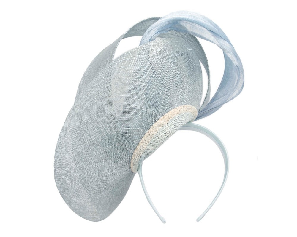 Large light blue sinamay fascinator by Fillies Collection - Image 4