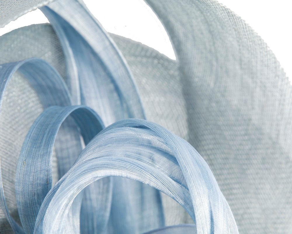 Large light blue sinamay fascinator by Fillies Collection - Image 3