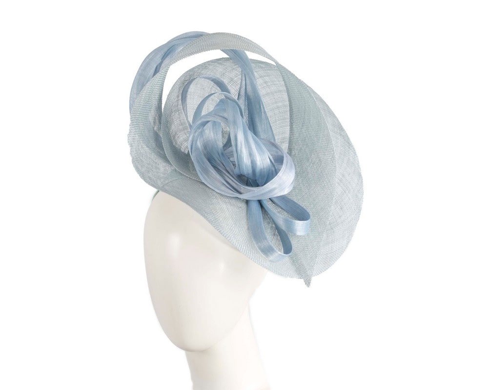 Fascinators Online - Large light blue sinamay fascinator by Fillies Collection