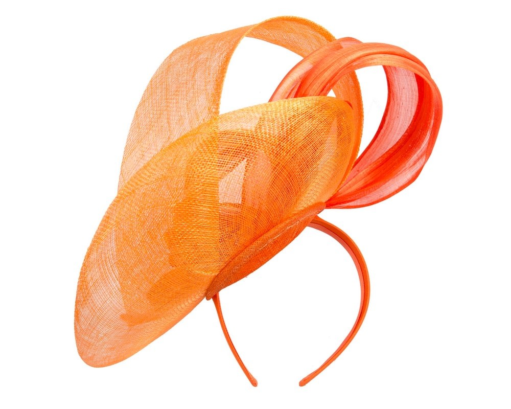Large orange sinamay fascinator by Fillies Collection - Fascinators Online Large orange sinamay fascinator by Fillies Collection - Image 4
