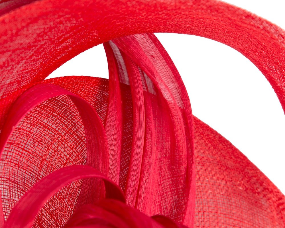 Large red sinamay fascinator by Fillies Collection - Image 3