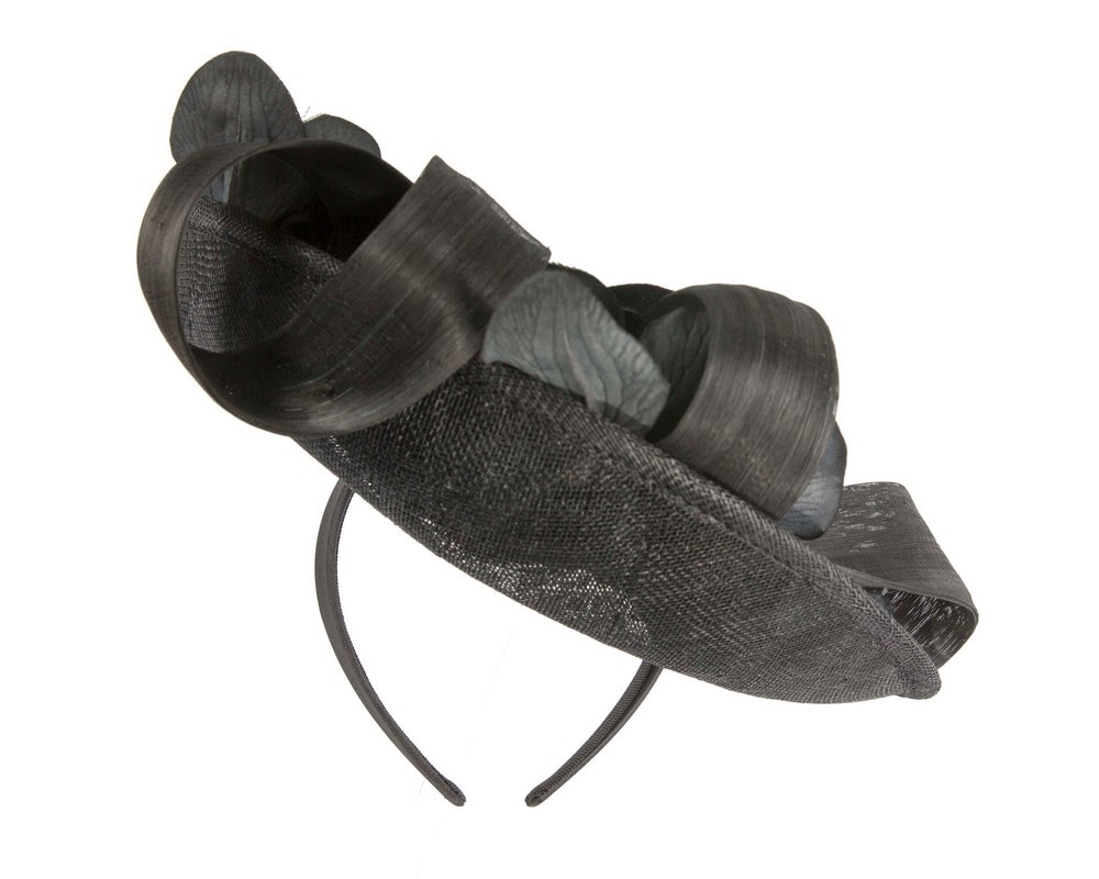Large black fascinator with orchids by Fillies Collection - Image 4