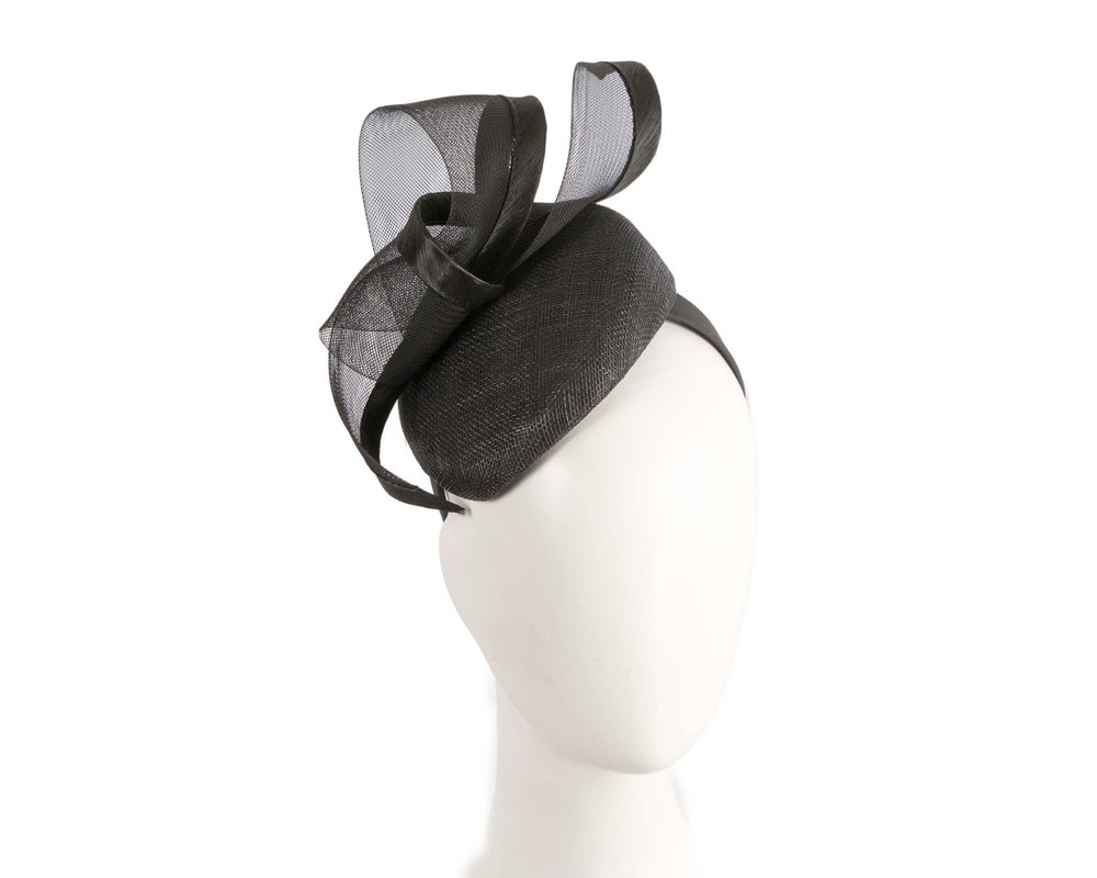 Fascinators Online - Elegant Black Pillbox Fascinator for Spring Racing