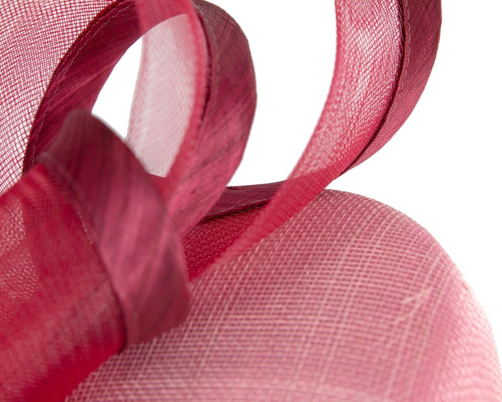 Elegant Pink & Wine Pillbox Fascinator for Spring Racing - Image 5