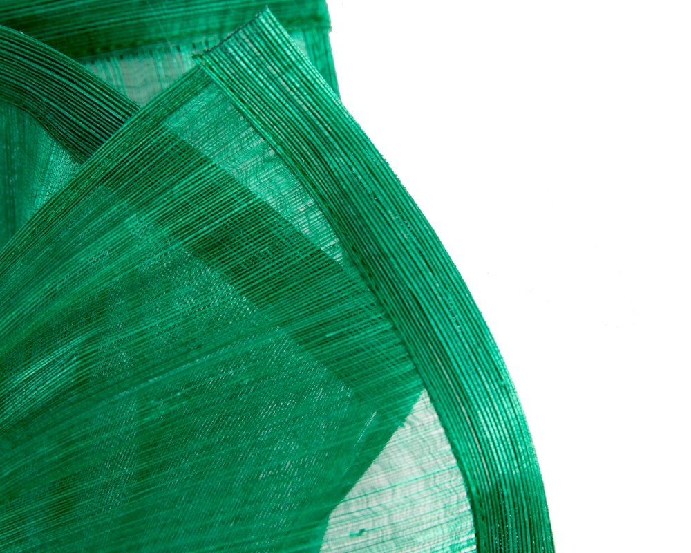 Green twists of silk abaca fascinator by Fillies Collection - Image 3