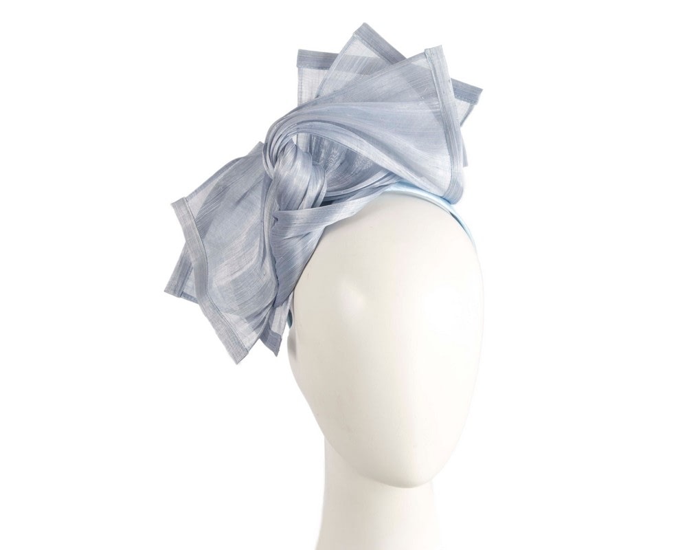 Fascinators Online - Light Blue twists of silk abaca fascinator by Fillies Collection