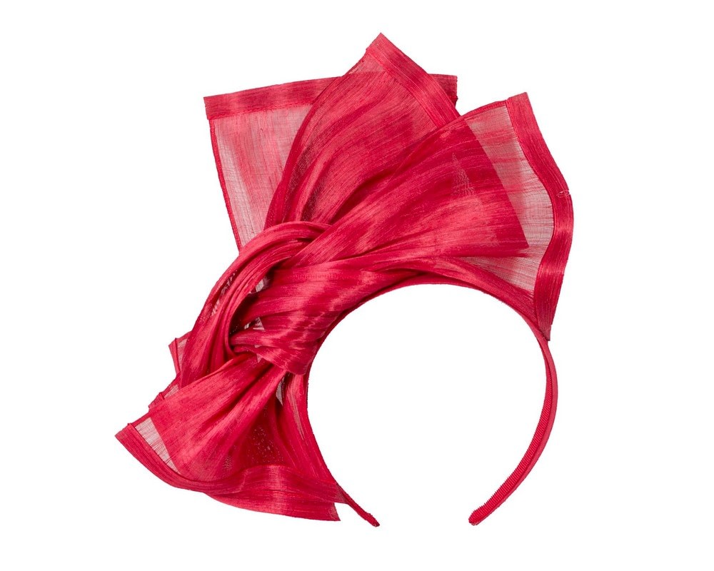 Fascinators Online - Red twists of silk abaca fascinator by Fillies Collection