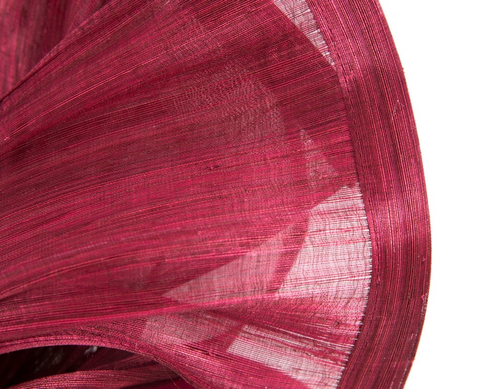 Wine-colored twists of silk abaca fascinator by Fillies Collection - Fascinators Online Wine-colored twists of silk abaca fascinator by Fillies Collection - Image 3