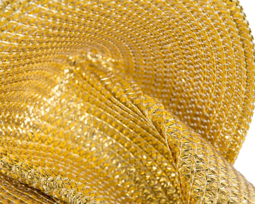 Sparkly tall yellow gold fascinator by Fillies Collection - Fascinators Online Sparkly tall yellow gold fascinator by Fillies Collection - Image 3