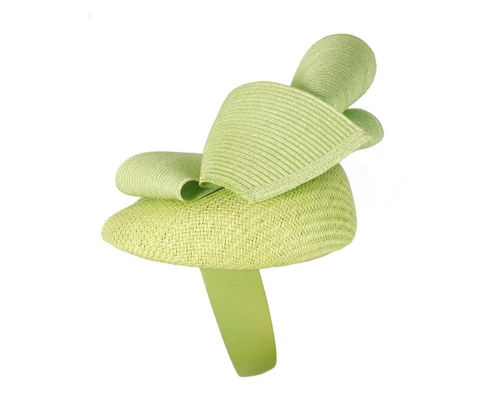 Lime green racing pillbox fascinator by Fillies Collection - Image 3