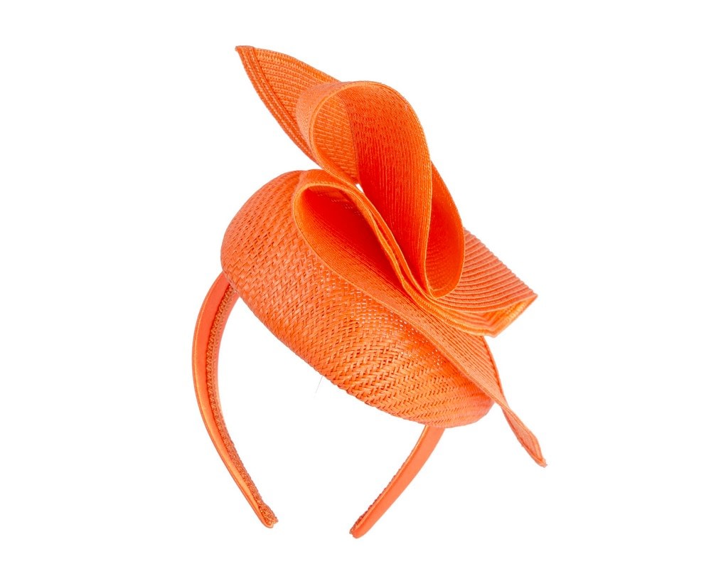 Orange racing pillbox fascinator by Fillies Collection - Image 6