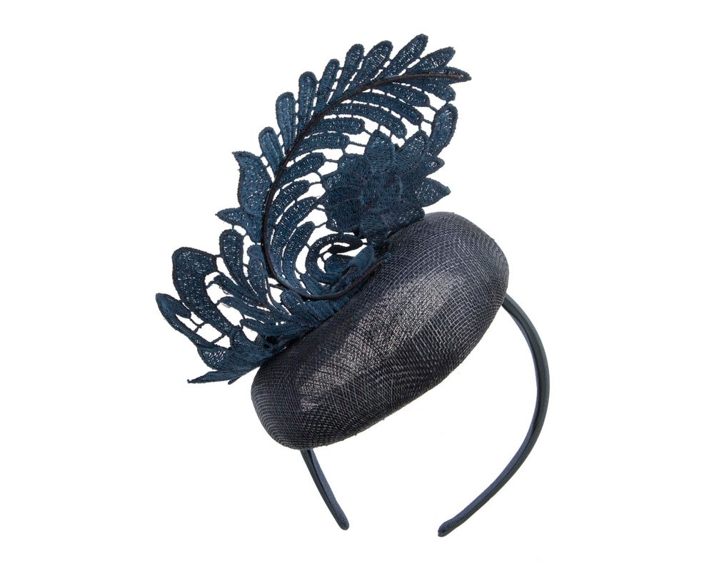 Sophisticated Navy Pillbox Fascinator by Fillies Collection - Image 6