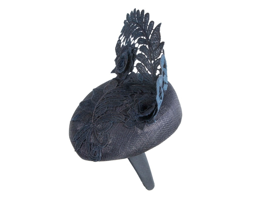 Sophisticated Navy Pillbox Fascinator by Fillies Collection - Image 3