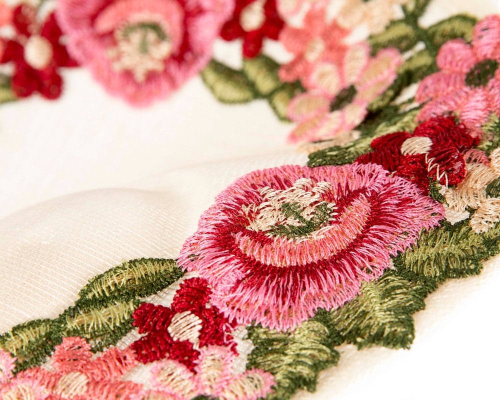 Cream Floral Fascinator with Embroidered Lace - Fillies Collection - Image 5