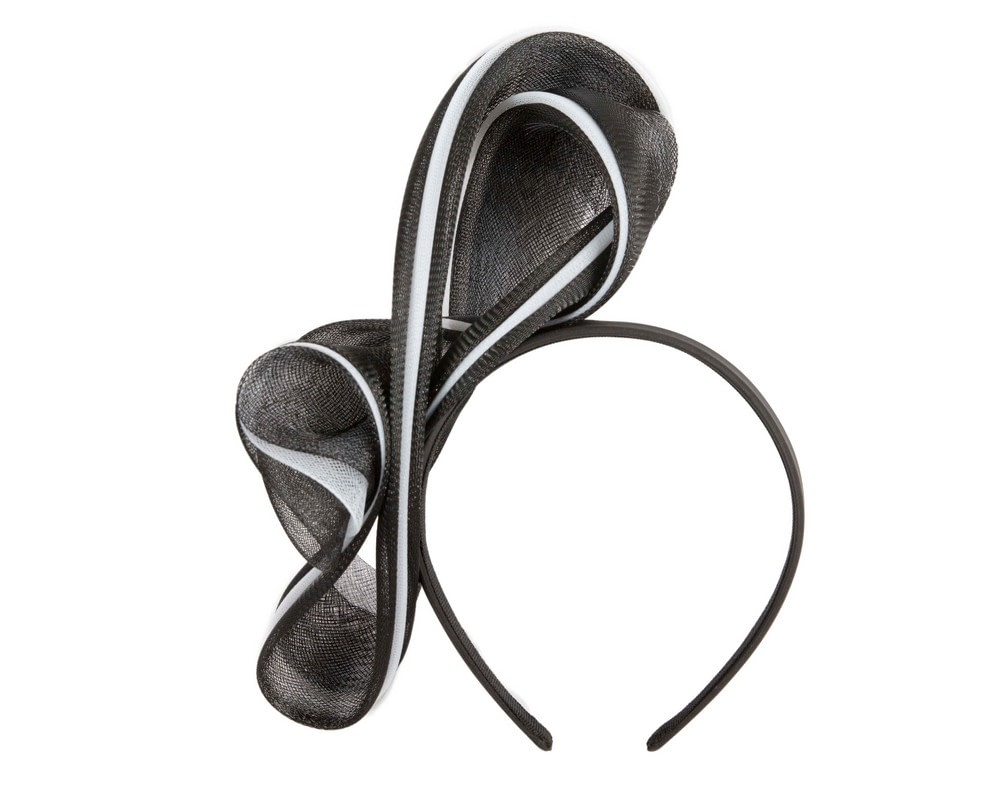 Fascinators Online - Black & White layered racing fascinator by Fillies Collection