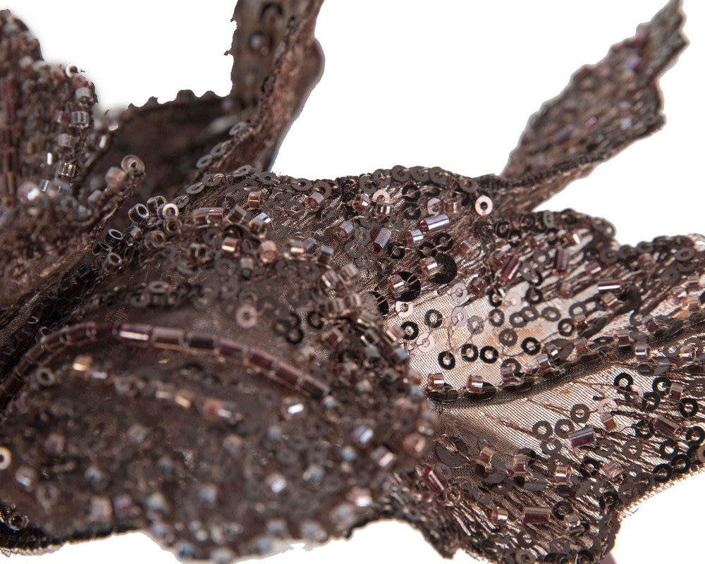 Sparkling Chocolate Fascinator with Sequins by Fillies Collection - Image 3