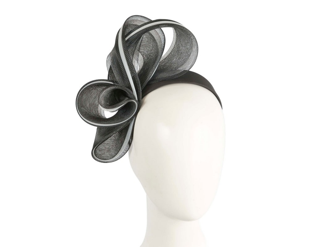 Fascinators Online - Black & White layered racing fascinator by Fillies Collection
