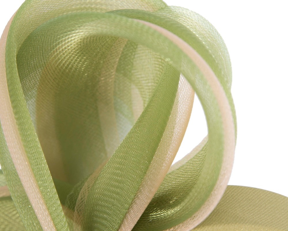 Sage green layered racing fascinator by Fillies Collection - Image 3