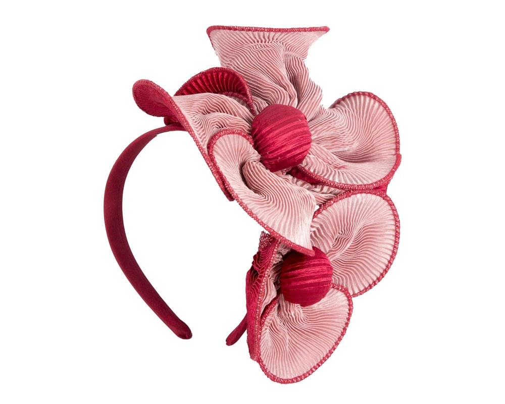 Fascinators Online - Exclusive pink & wine fascinator by Max Alexander