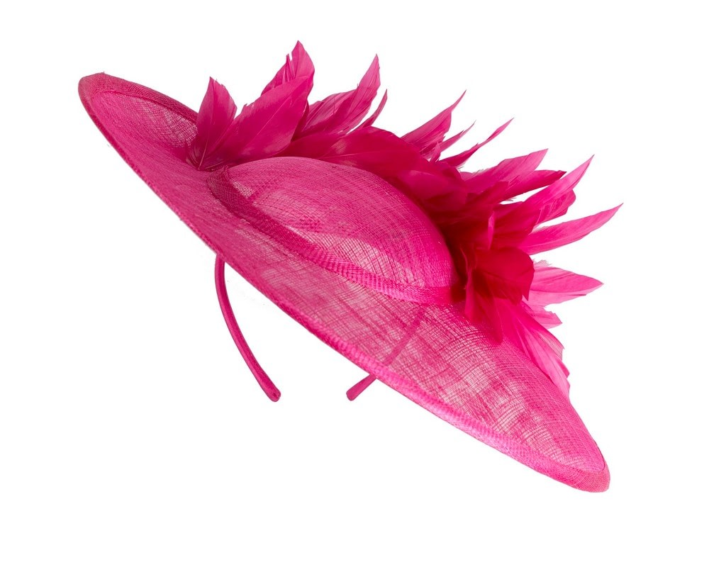 Fascinators Online - Large fuchsia sinamay hat by Max Alexander