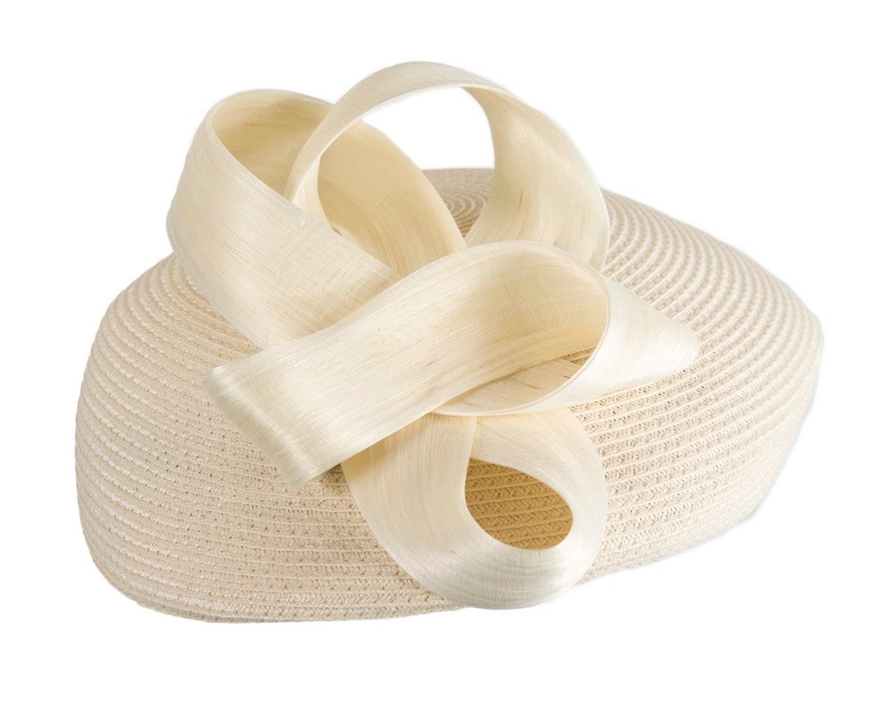 Cream beret hat with loops by Max Alexander - Fascinators Online Cream beret hat with loops by Max Alexander - Image 4