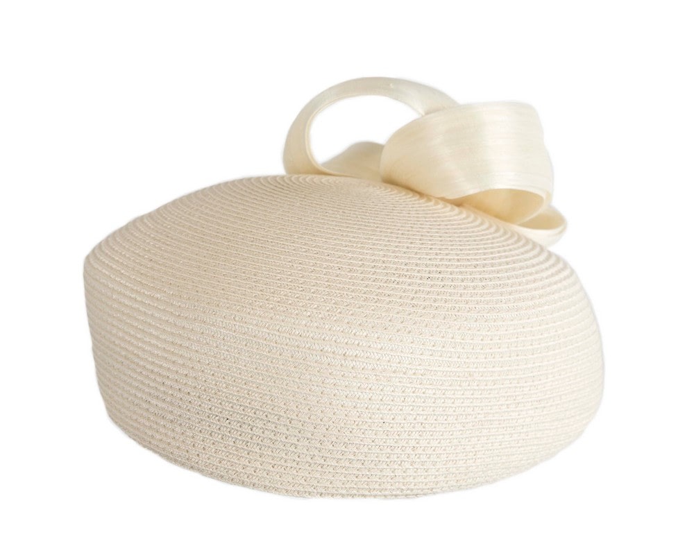 Cream beret hat with loops by Max Alexander - Fascinators Online Cream beret hat with loops by Max Alexander - Image 3