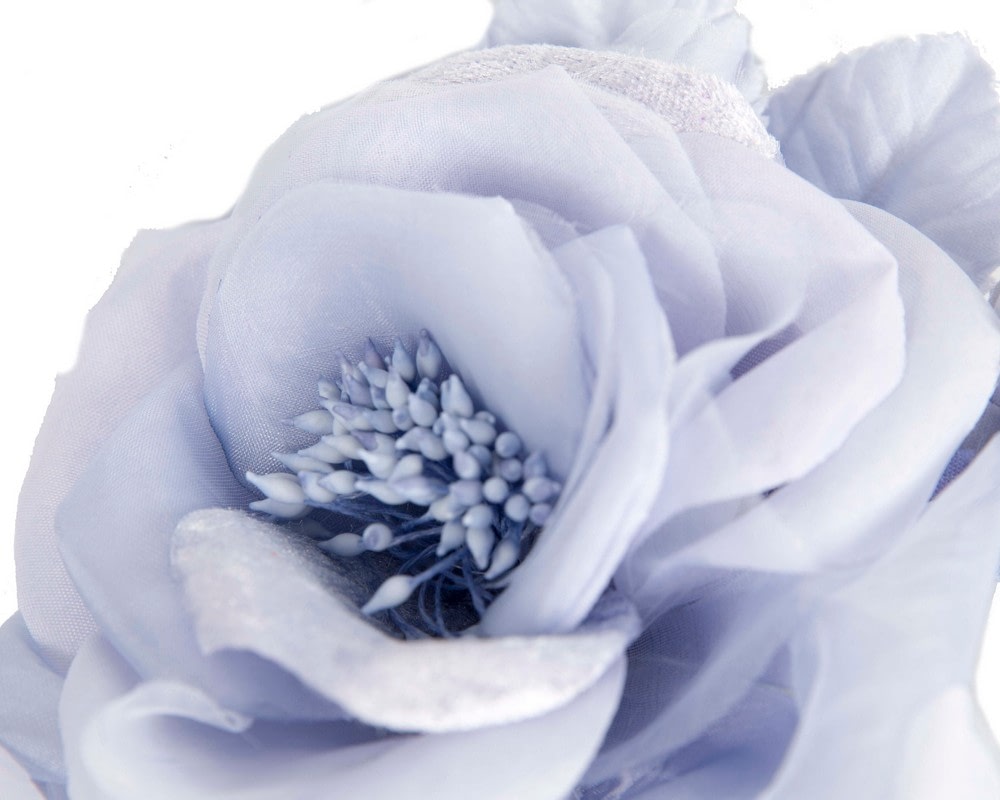 Large blue flower fascinator by Max Alexander - Fascinators Online Large blue flower fascinator by Max Alexander - Image 3