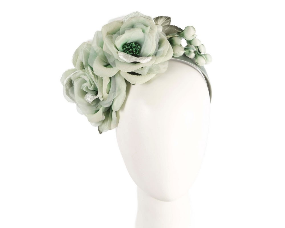 Fascinators Online - Large green flower fascinator by Max Alexander