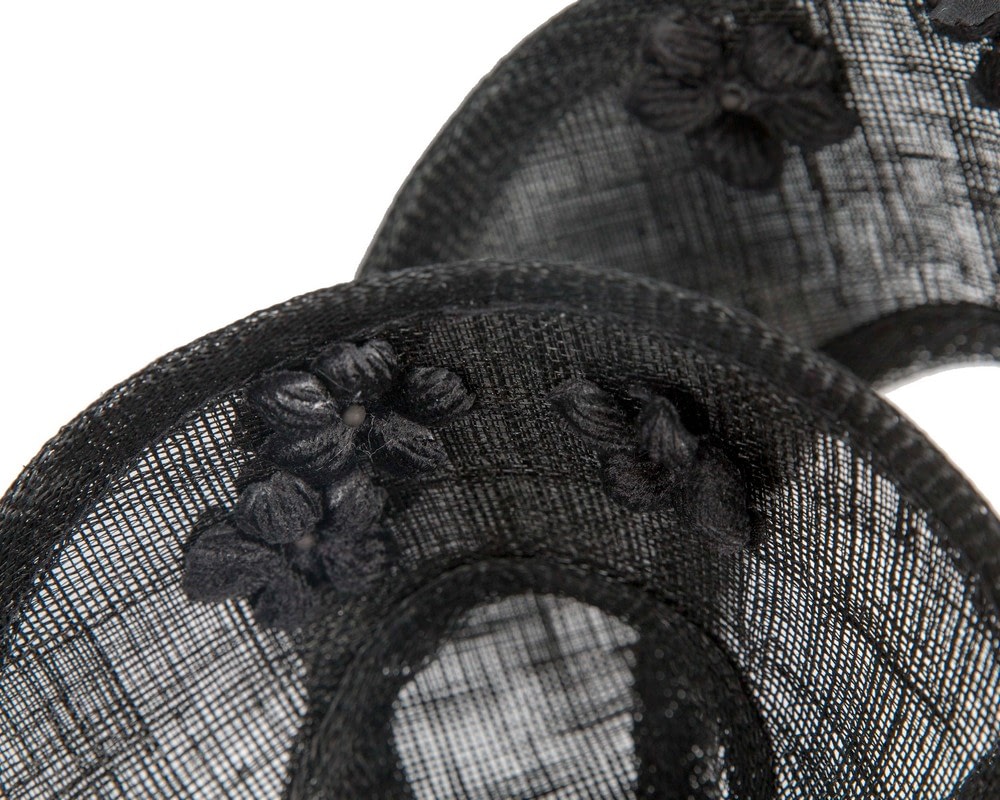 Exclusive black sinamay fascinator by Max Alexander - Image 3
