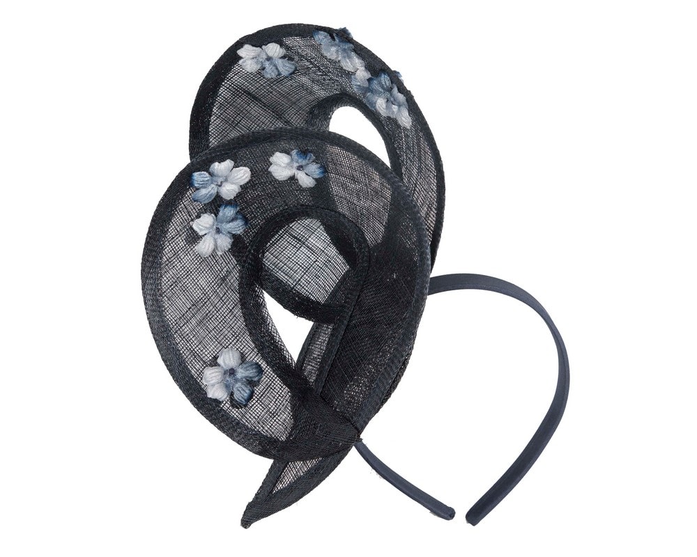 Fascinators Online - Exclusive navy sinamay fascinator by Max Alexander